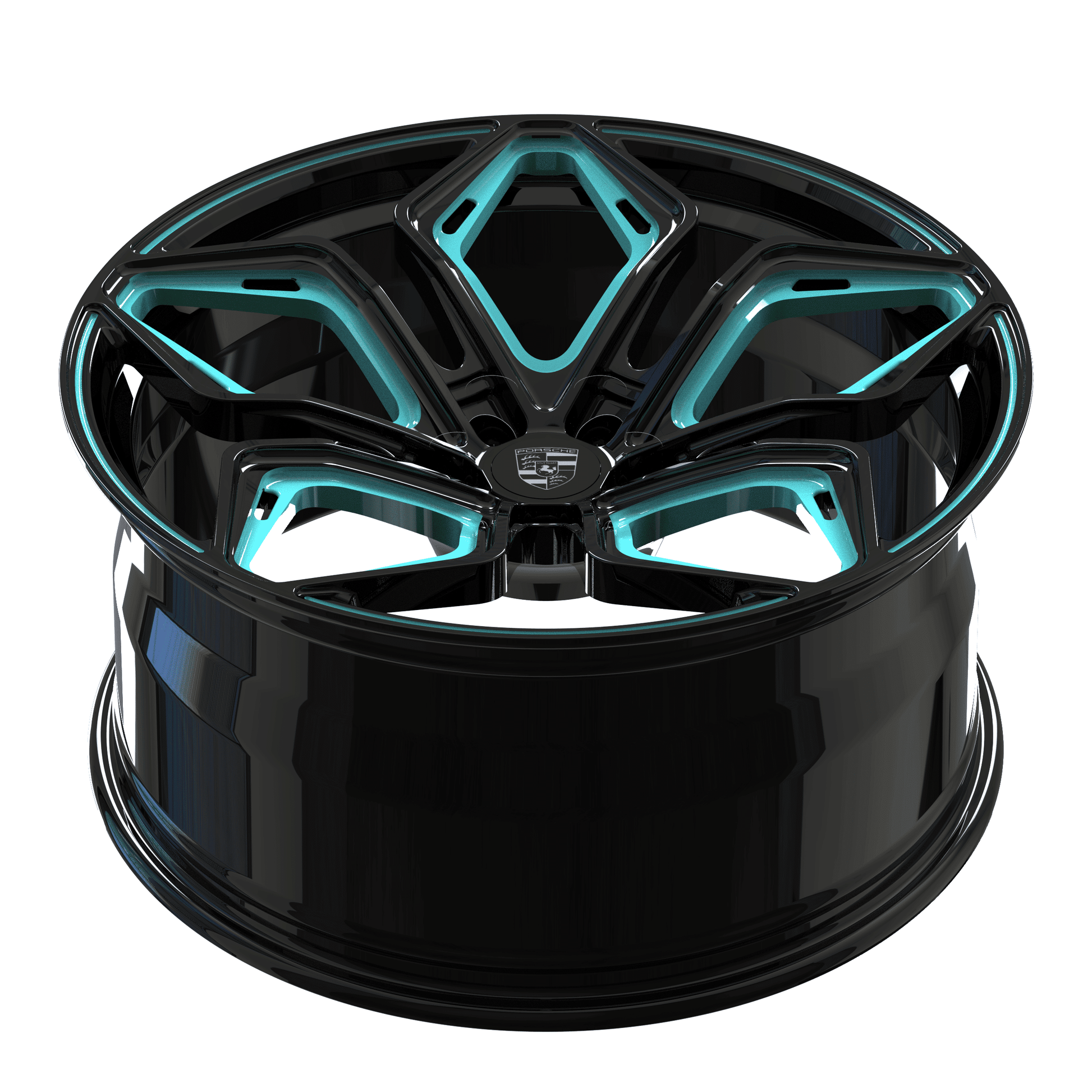 SC-15M black and Tiffany blue forged rims for the Z51 - deep concave