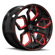 SC-15M black and red forged wheels for 2020 Chevrolet Corvette Z51 - custom rims