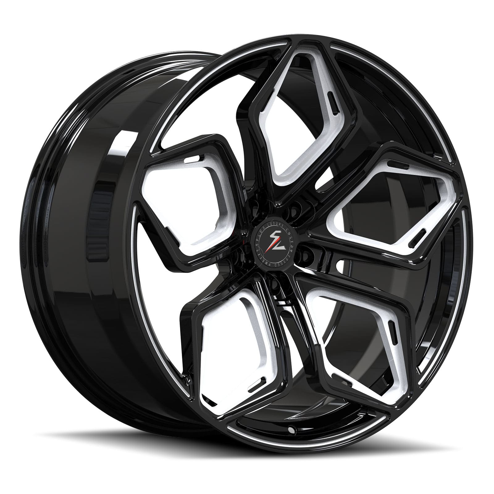 SC-15M black and white forged wheels for the Corvette - aftermarket rims