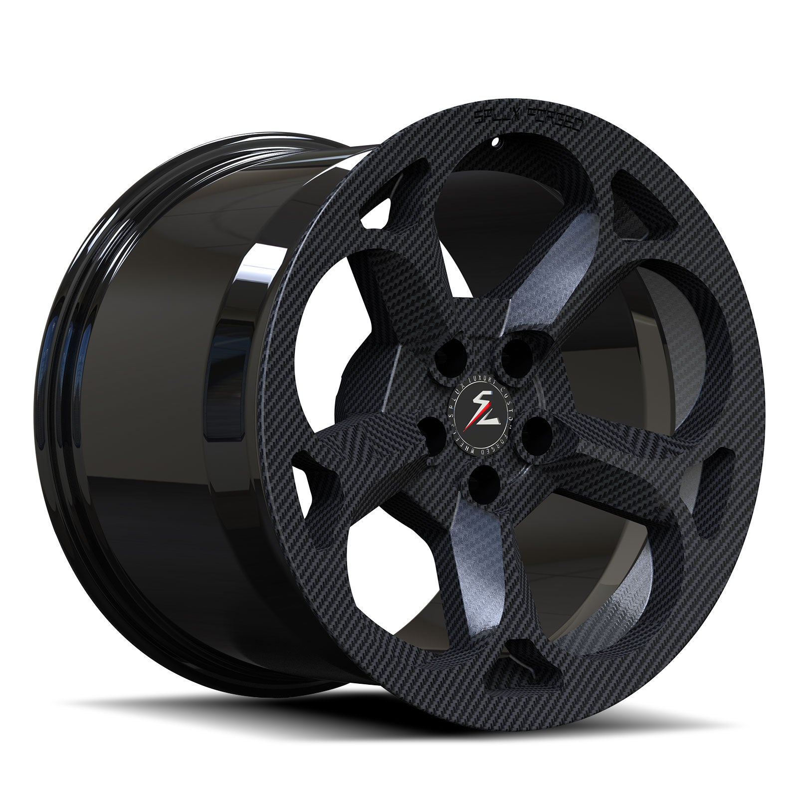 SC-17M gloss black carbon fiber forged wheels for the Abarth - lightweight custom wheels
