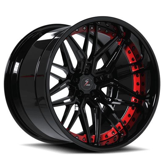 VW Beetle Deep Dish Wheels – Red/Black Finish. Perfect Fitment with Fully Forged Wheels for Maximum Strength and Lightness.