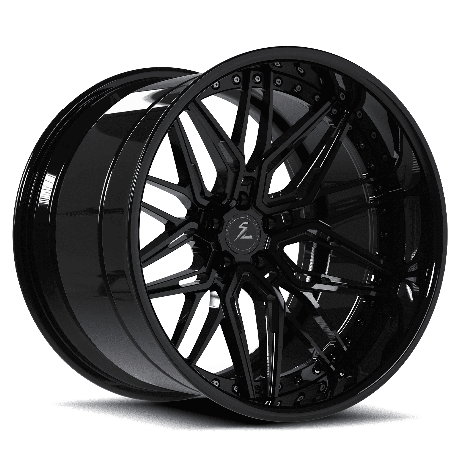 Deep dish rims for sale, all-black finish with optional upgraded deep dish 3-piece wheels for a premium custom look.