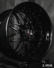 Dodge Challenger custom wheels in a 20" staggered setup. Fully forged 2-piece aftermarket rims for the Challenger.