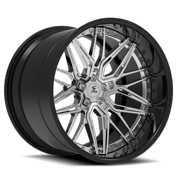 SD-01 Custom Deep Dish Forged Chrome,Black Wheels