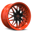 SD-01S step-lip deep dish black orange forged rims for 1991 Lincoln Mark VII - aftermarket alloys