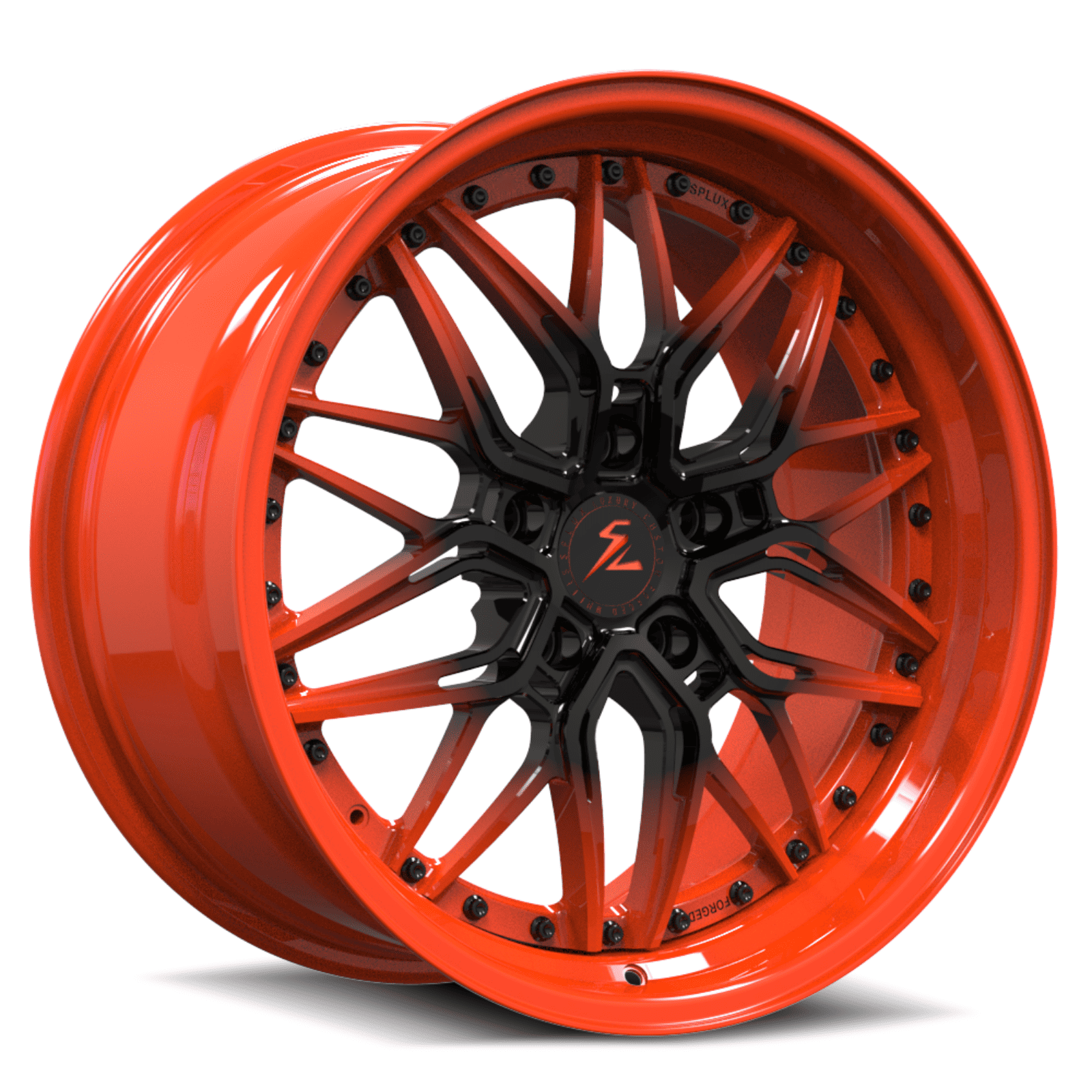 SD-01S black and orange forged wheels for 2016 Cayenne GTS - deep dish aftermarket rims