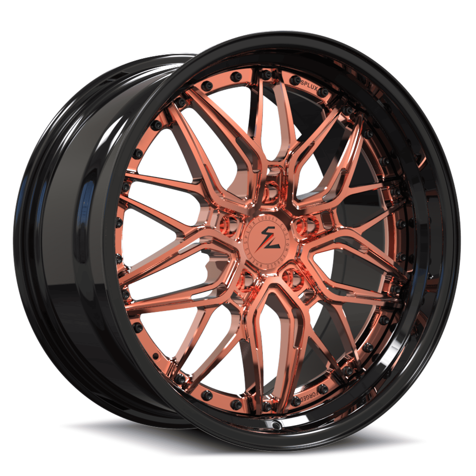 SD-01S black with polished rose gold forged wheels for the Cayenne GTS - step lip alloys