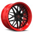 SD-01S black and red forged wheels for 2024 Corvette - deep dish custom rims