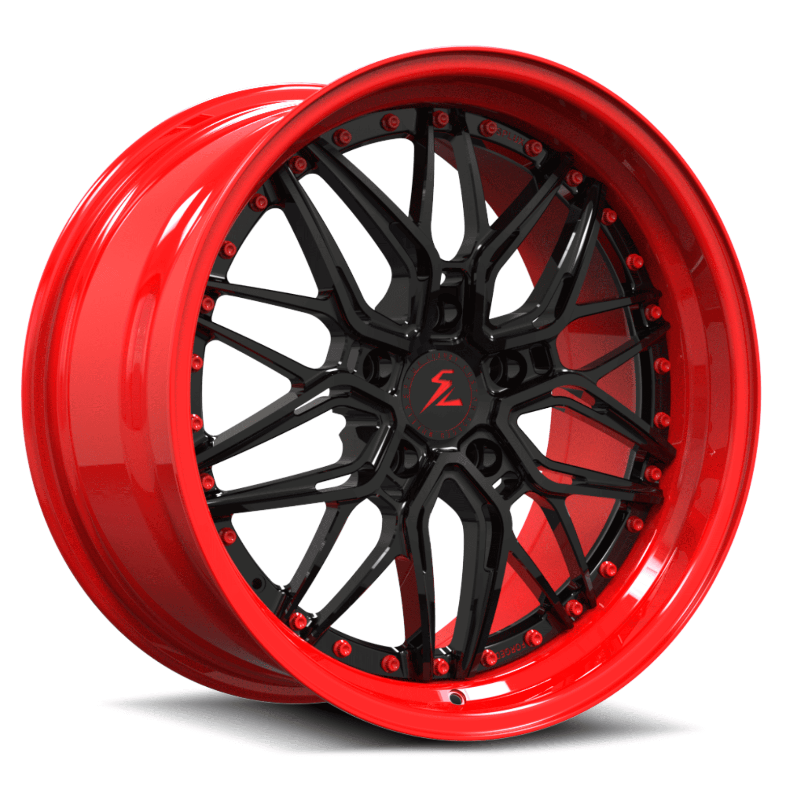 SD-01S black and red forged wheels for 2016 Cayenne - deep dish custom rims