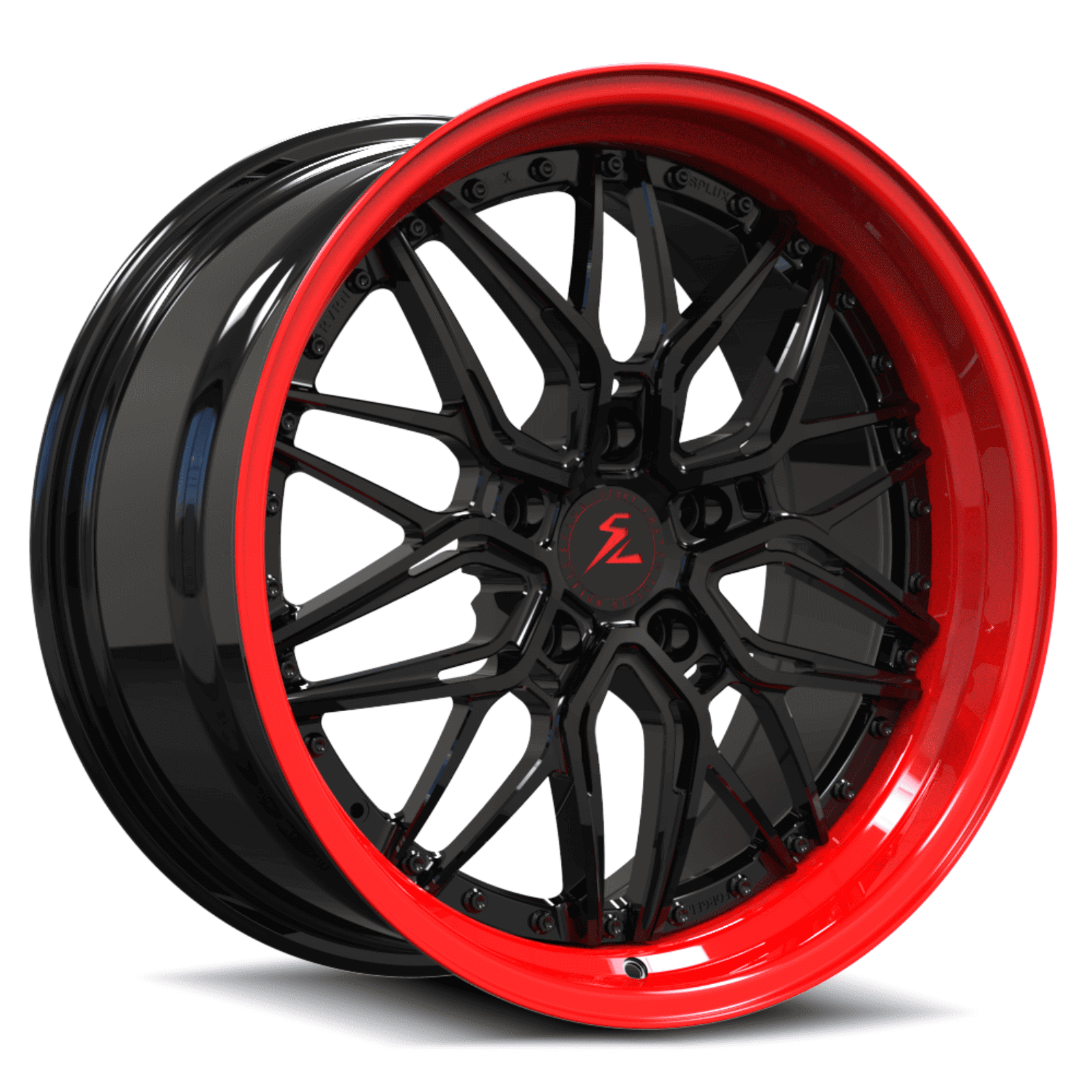 SD-01S Custom Deep Step Lip Forged Red Lip,Piano Black Wheels