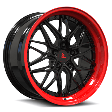 SD-01S Custom Deep Step Lip Forged Red Lip,Piano Black Wheels