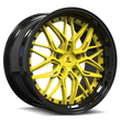 SD-01S step-lip deep dish black yellow forged alloys for 1991 Lincoln Mark VII - custom wheels