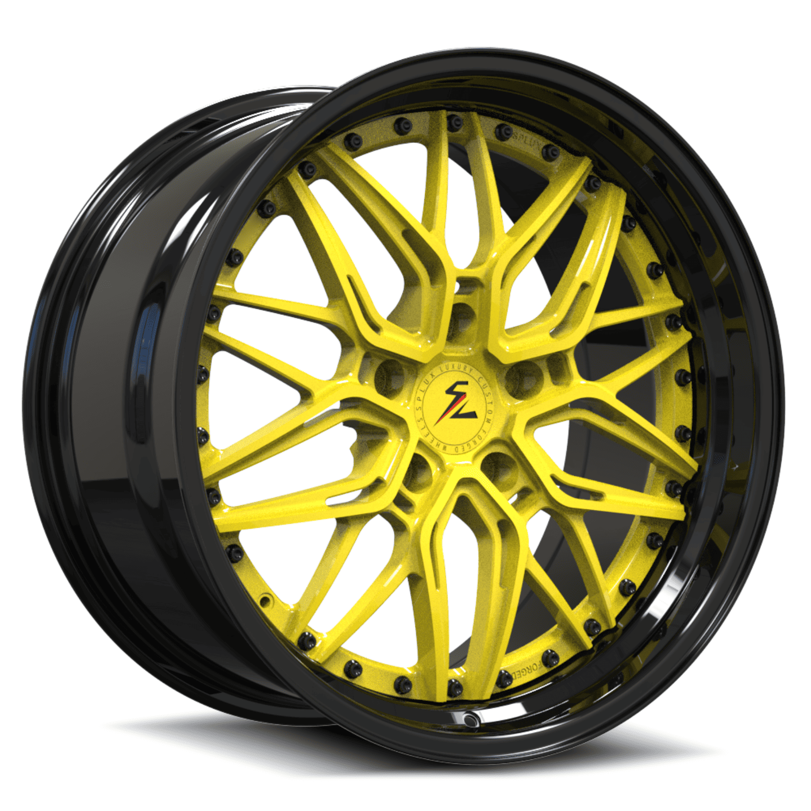 SD-01S black and yellow forged wheels for 1967 Camaro - luxury aftermarket rims