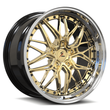 SD-01S brushed dark gold with black polished lip forged wheels for 1971 Chevrolet Impala - deep dish rims