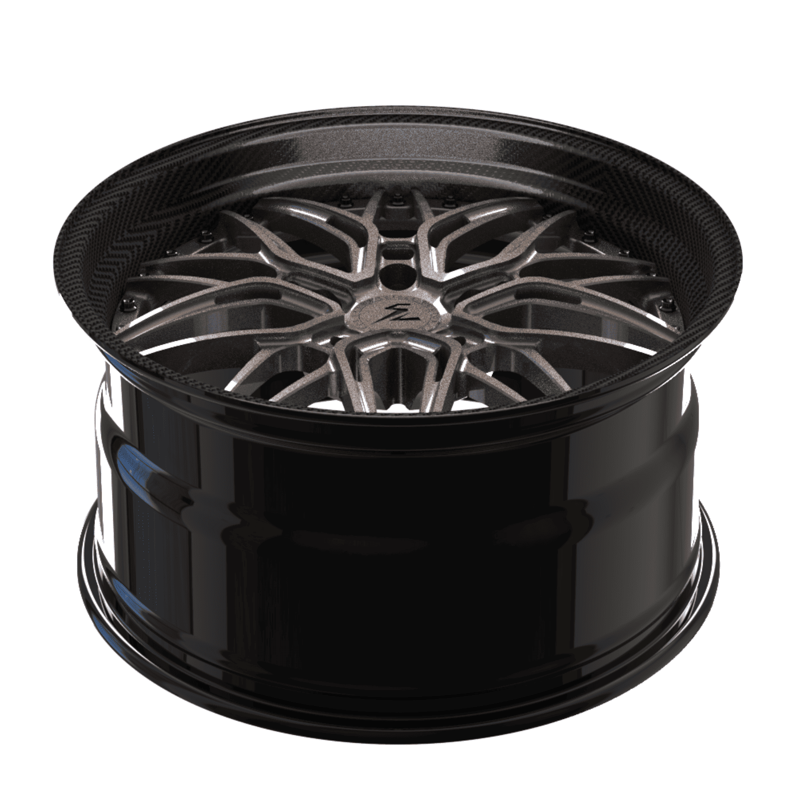 SD-01S carbon fiber black and satin bronze forged wheels for the Corvette Stingray - luxury custom alloys