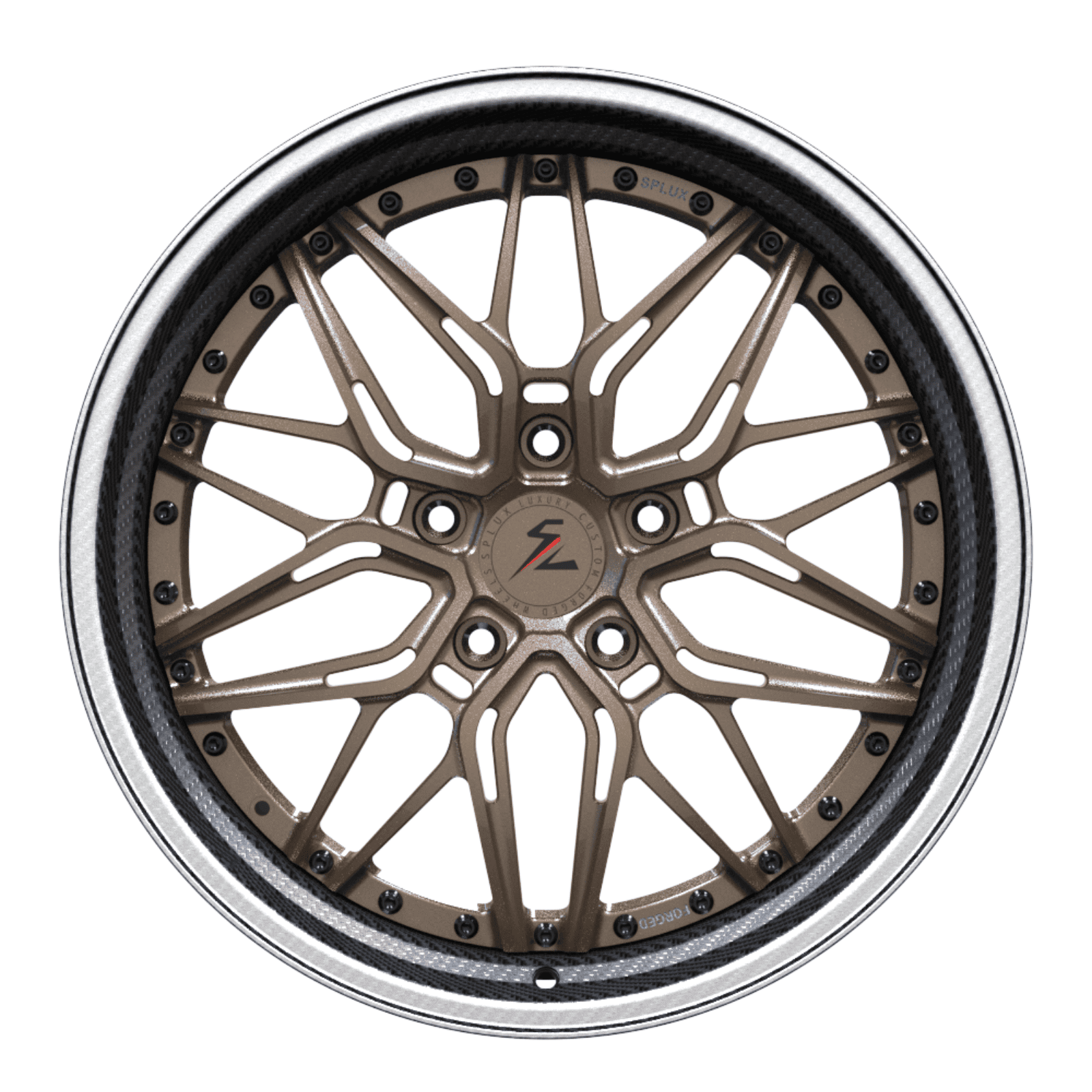 SD-01S carbon fiber black satin bronze forged wheels for Chevrolet Corvette - luxury deep dish rims
