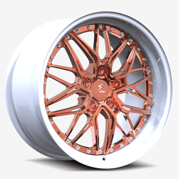 SD-01S Custom Deep Step Lip Forged Rose Gold,White Wheels