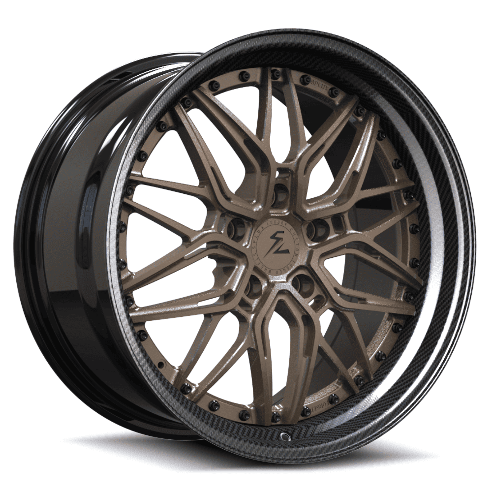 SD-01S satin bronze with black carbon fiber forged wheels for the Cayenne GTS - custom aftermarket alloys