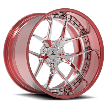 rose gold maserati in 21" SD-02 6061-T6 fully forged 2-piece deep dish aftermarket wheels - T6 thermal refinement.