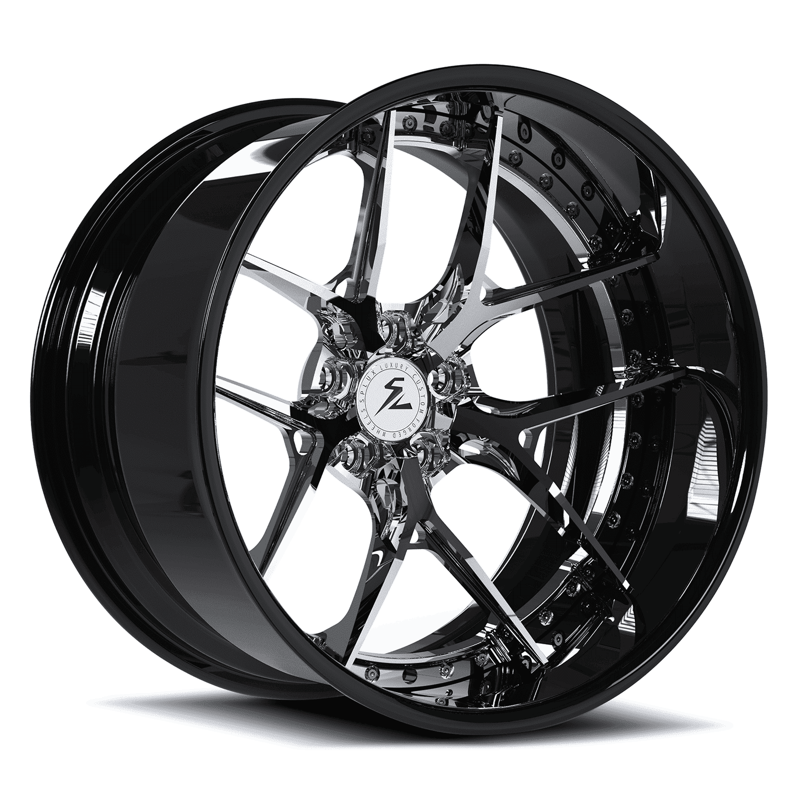 VW Bug deep dish wheels with black and chrome finish. Lip rims with fully forged 6061-T6, custom-made per order,free shipping