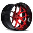 SD-02 red black forged wheels for Skyline R34 - custom deep dish 2-piece alloys