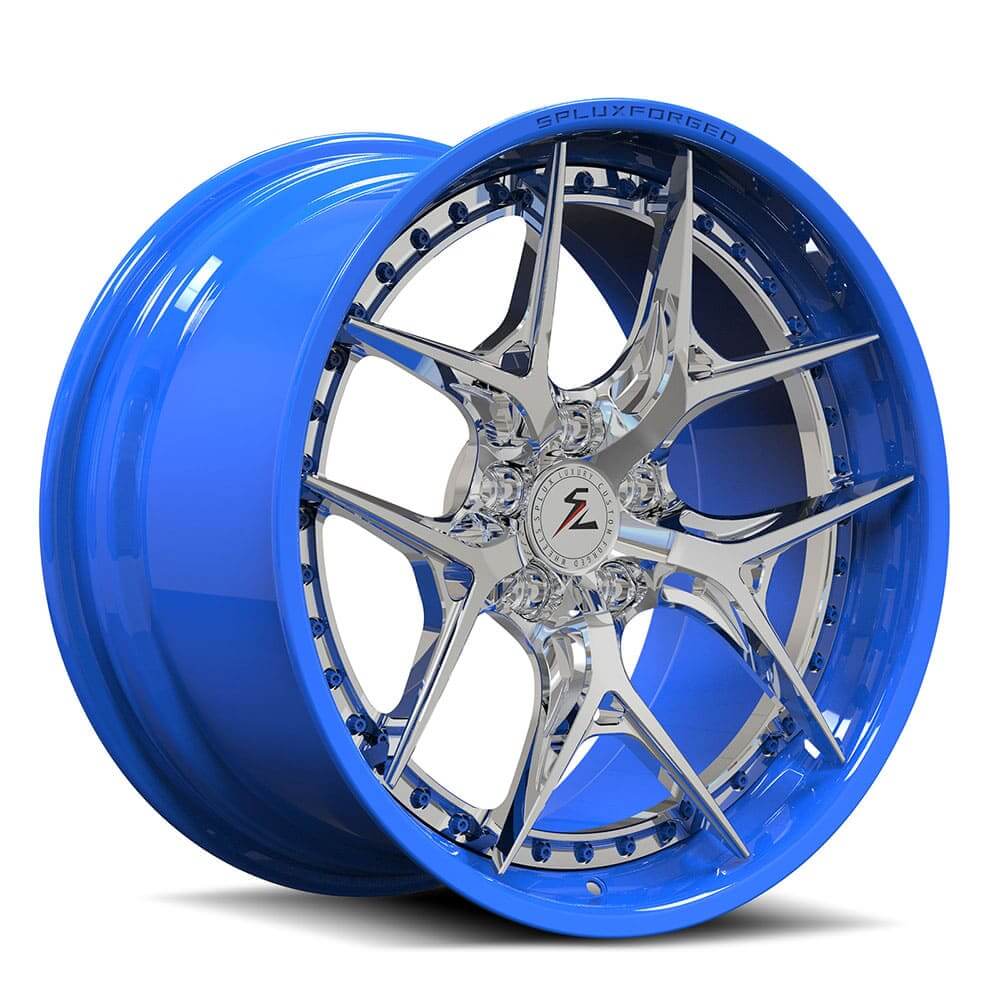 5x100 deep dish wheels for Audi A1,A2,A3,A4,S1,S3,TT,and step lip for Shelby Super Snake deep dish wheels with polish,blue