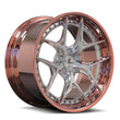 Splux SD-02S polished rose gold and brushed forged 2-piece super deep dish step-lip wheels for Buick Regal — face view.