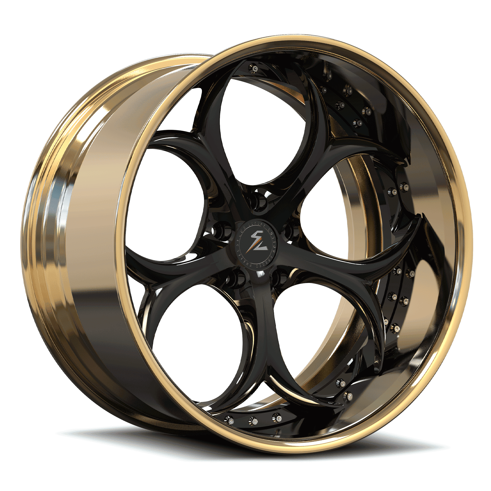 Gold deep dish rims for Hatchback EK by Splux SD-02. The best aftermarket deep lip rims with gold in 17-26