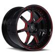 SD-05 piano black with red splux deep dish forged wheels for 1991 Nissan 300ZX Twin Turbo - aftermarket rims