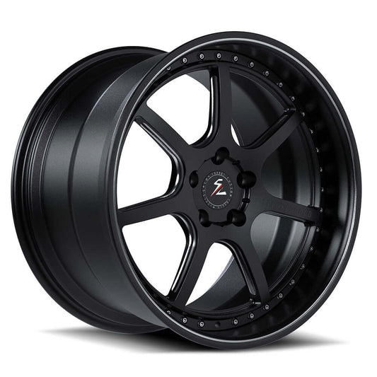 Tesla Model Y performance wheels, best aftermarket wheels, 18" deep dish custom forged 2-piece by Splux SD-05, in black and silver.