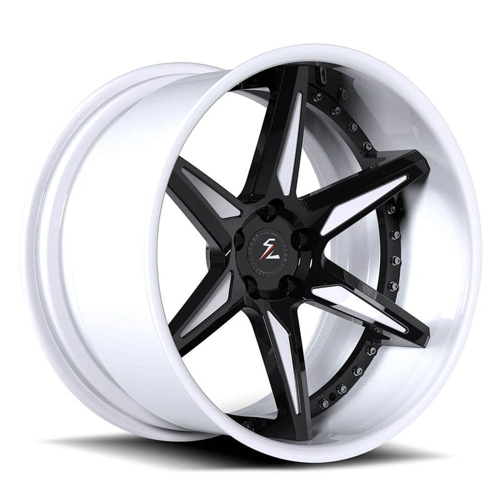 6-Spoke deep lip 18x12 rims for Porsche,black and white 22 inch rims deep dish from Splux. 