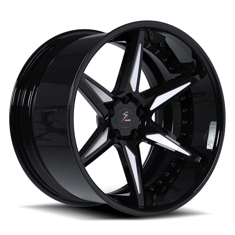 White wagon wheels for Jeep TJ: SA-02 17-inch forged deep dish aftermarket rims with 6061-T6 alloy.