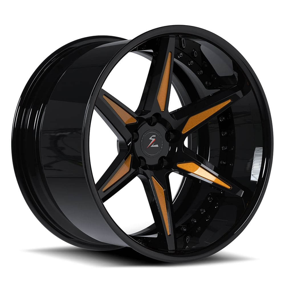 20-inch custom forged bronze wheels 5x114.3 bolt pattern, designed for a Ford Mustang GT with deep dish luxury.