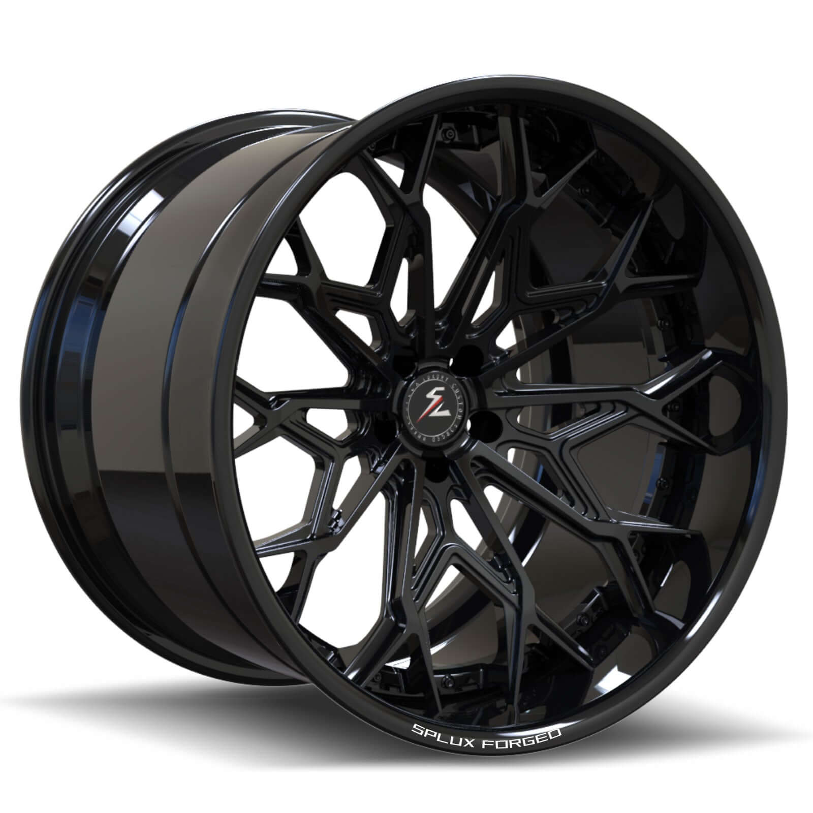 SD-08 all black deep dish forged 2-piece wheels for Dodge Durango - aftermarket rims
