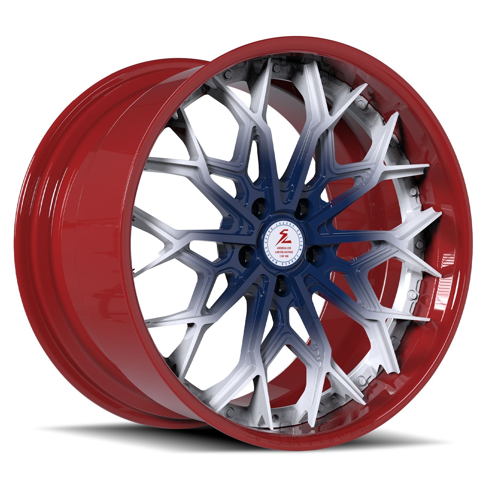 SD-08 red black red splux luxury custom forged wheels - deep dish rims