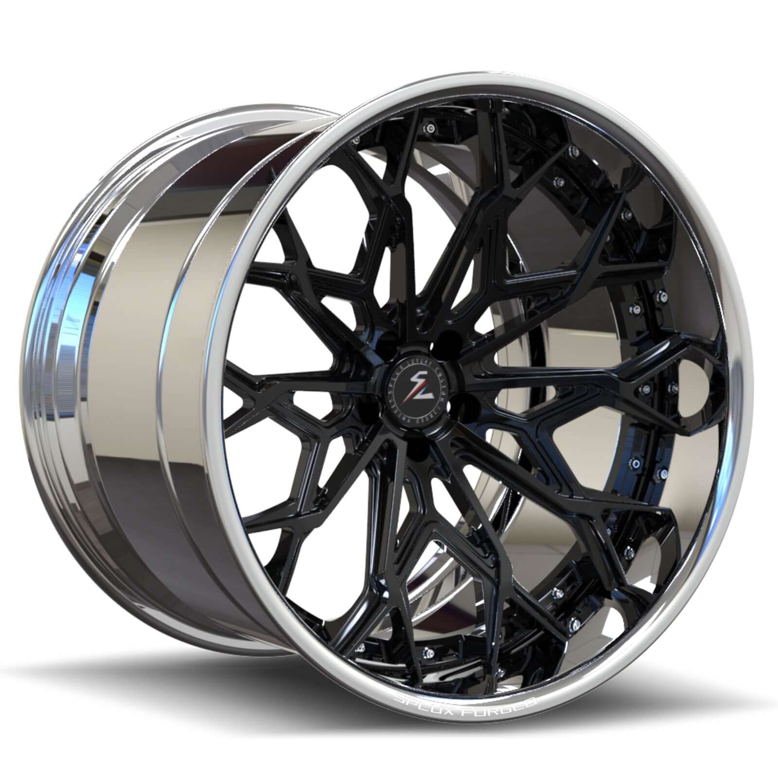 1970 dodge challenger chrome rims with super deep lip design. fully forged aftermarket rims from splux.