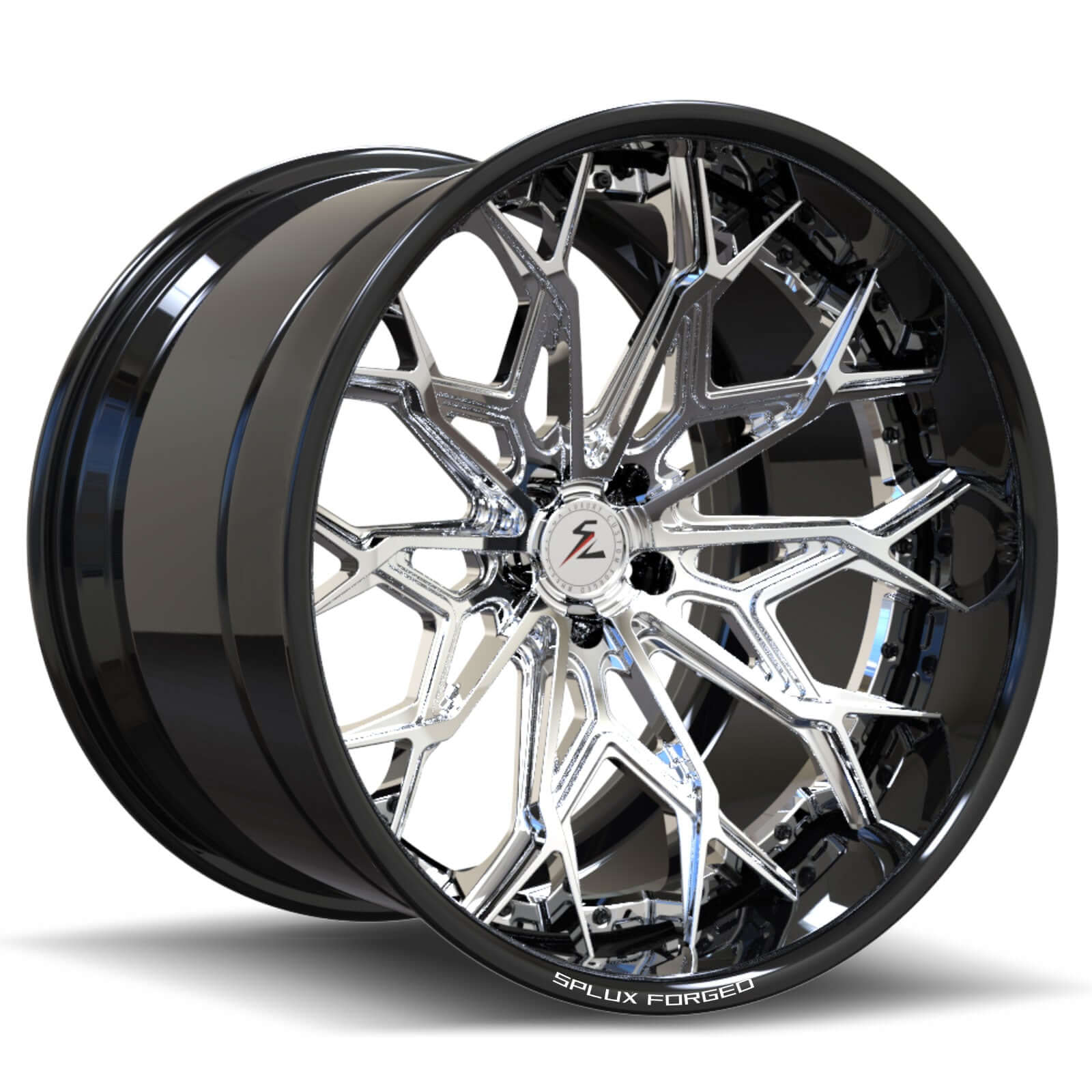 SD-08 chrome black deep dish forged wheels - aftermarket alloys