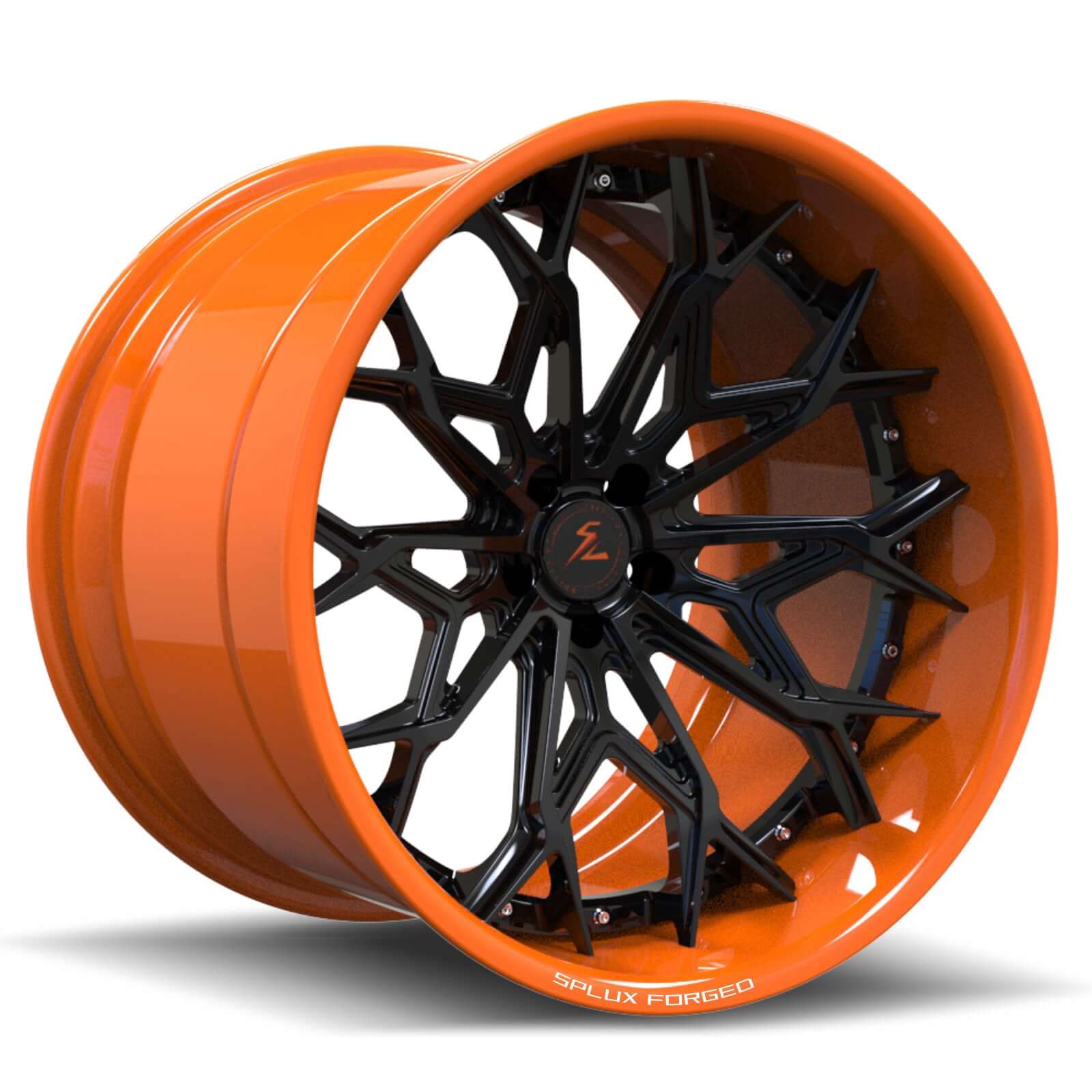 SD-08 orange black deep dish forged wheels for Dodge Charger GT - custom rims