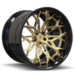 SD-08 polished frozen gold black deep dish forged wheels for 2017 Dodge Challenger - custom aftermarket rims