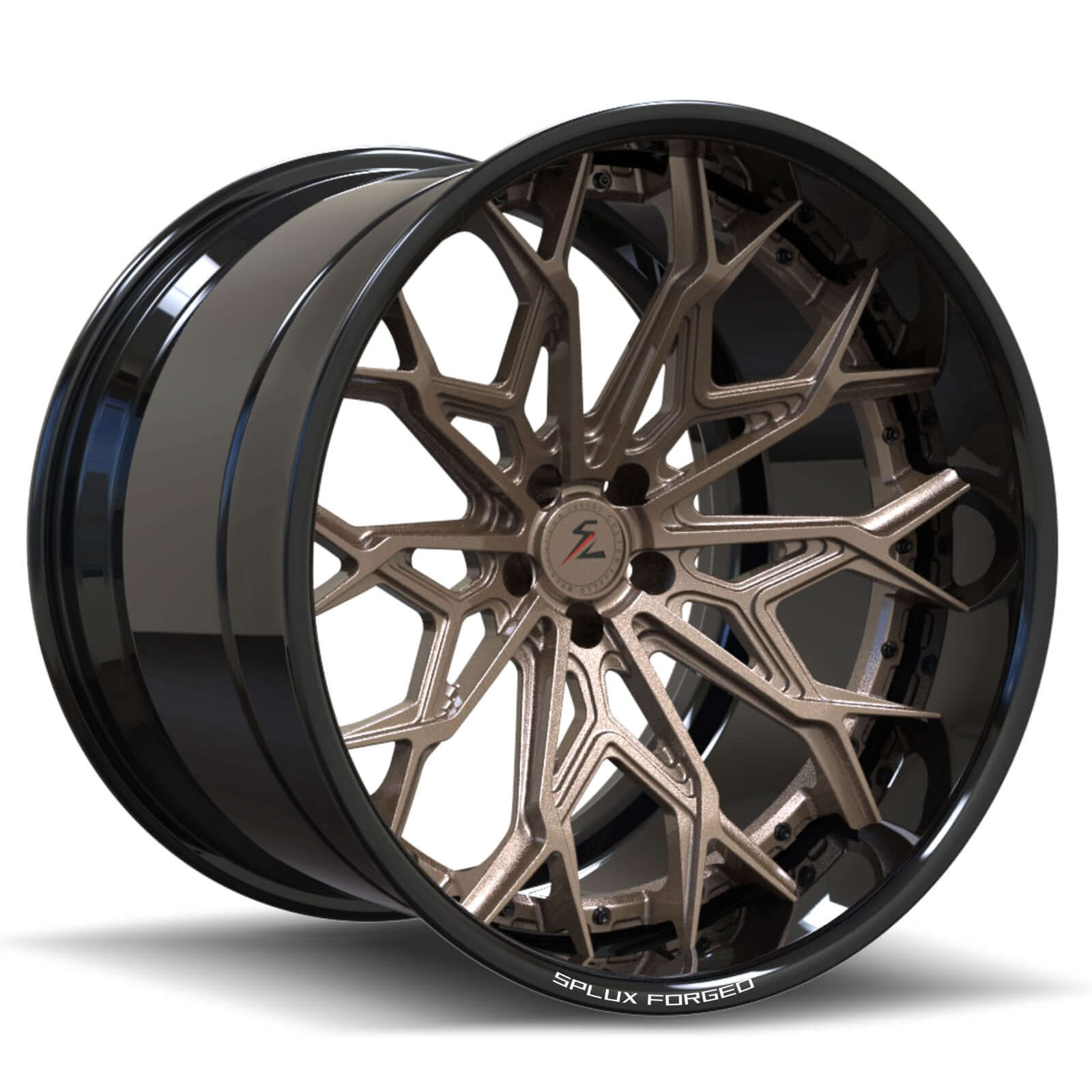 SD-08 satin bronze black deep dish forged 2-piece wheels for Dodge Challenger - aftermarket rims