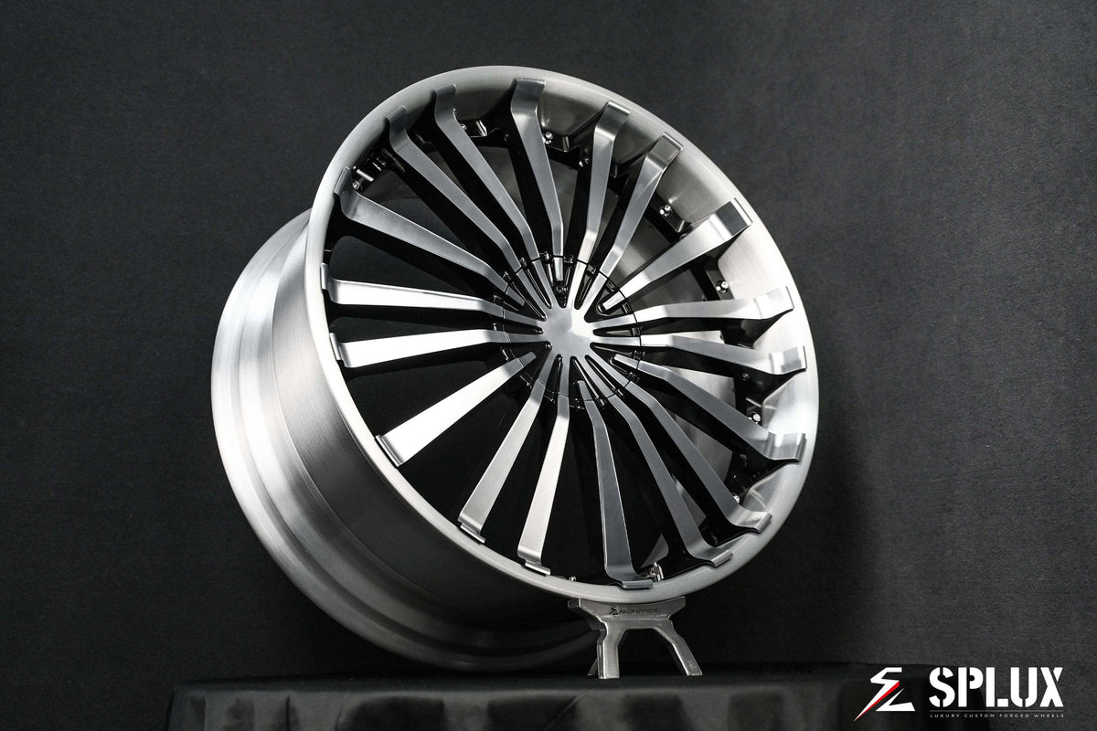 black aftermarket wheels for honda accord. 22s classic more spoke design from splux sd-09 deep dish series.