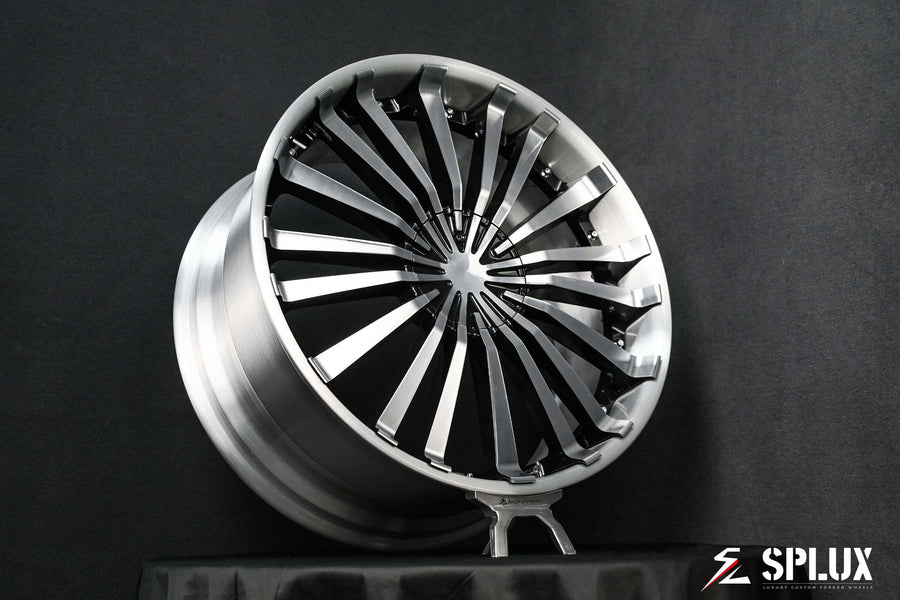 black aftermarket wheels for honda accord. 22s classic more spoke design from splux sd-09 deep dish series.