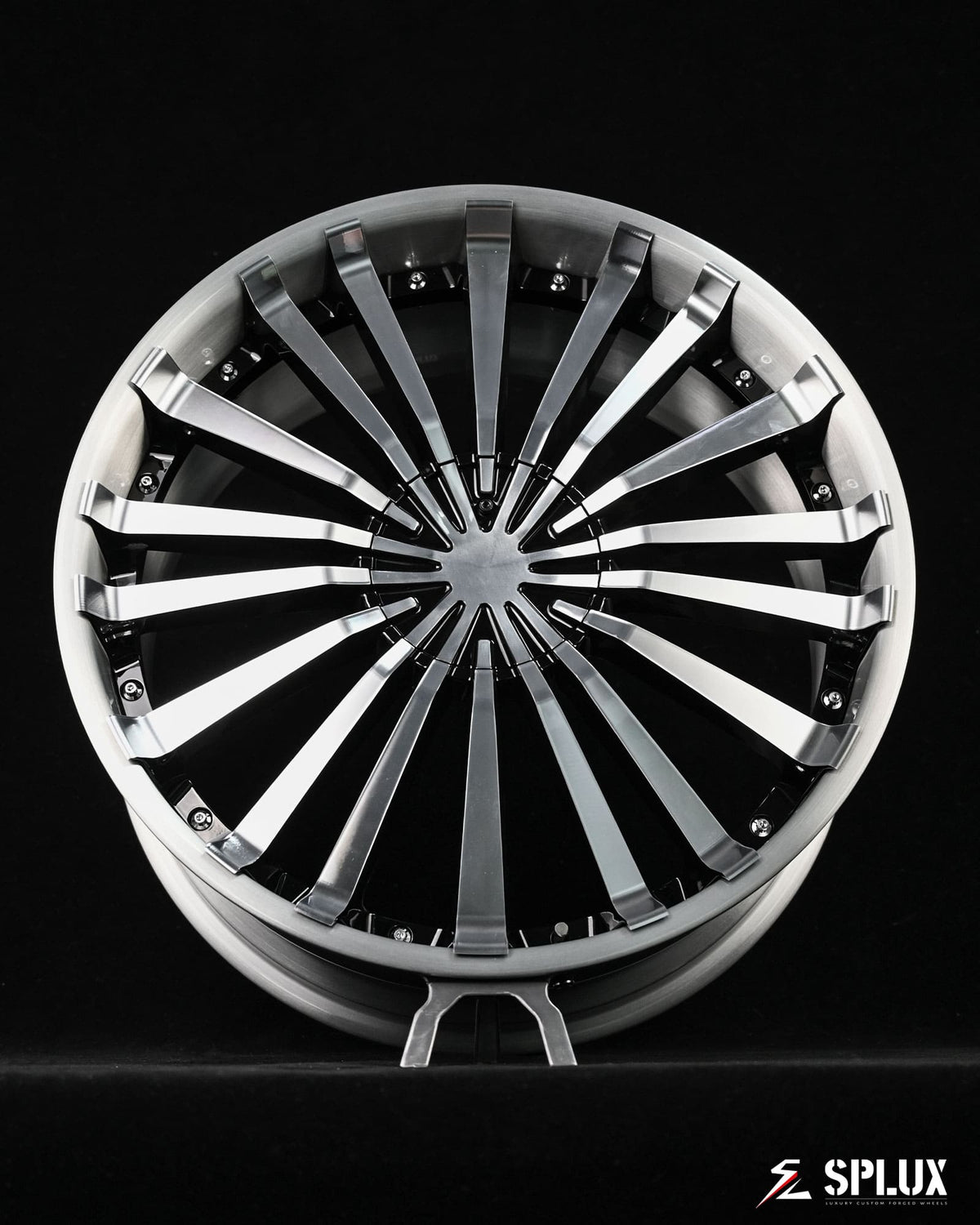 custom rims for honda accord with brushed aluminum and black finish.