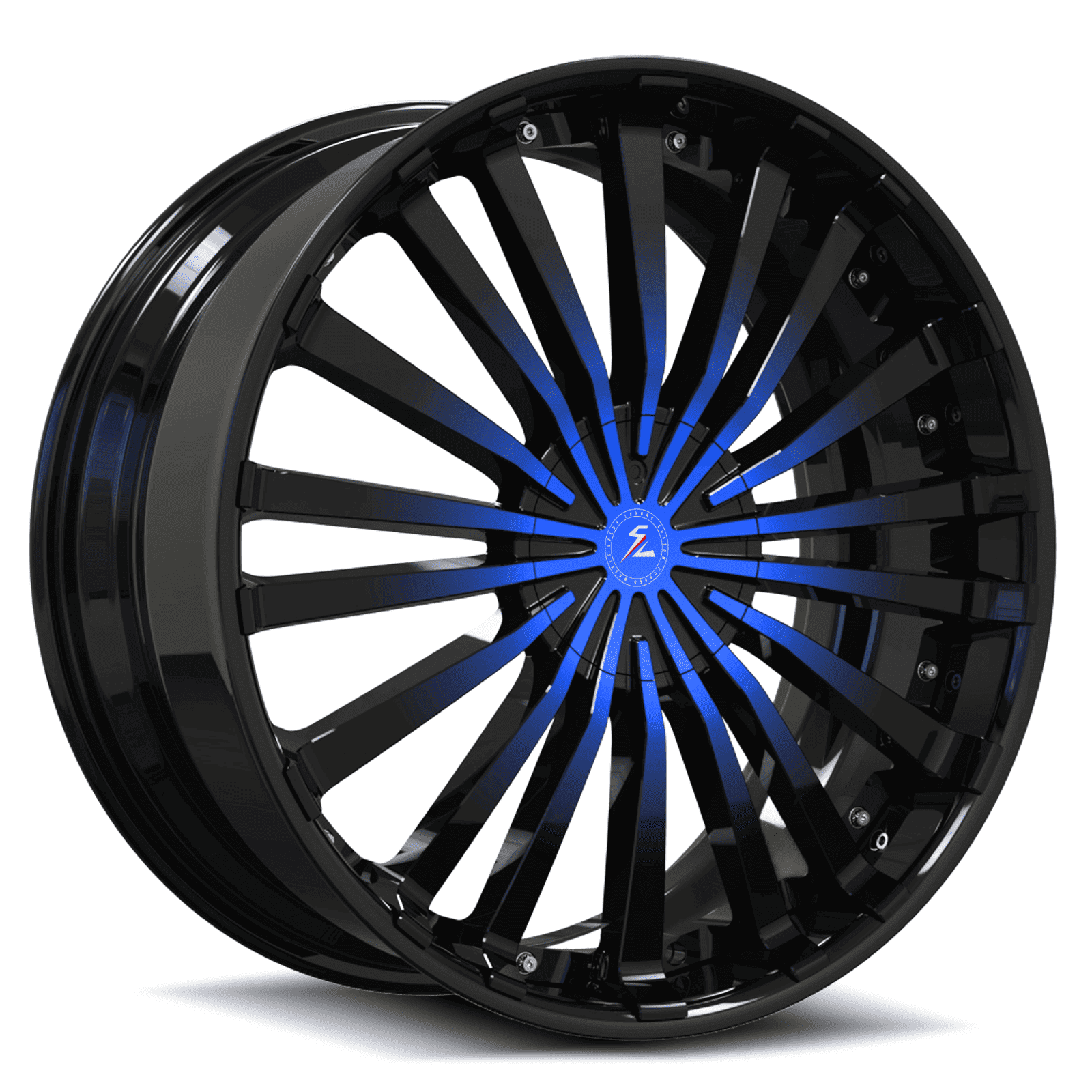 Wheels for Honda Accord with a sleek black-on-black finish. Featuring a lug nut-covering center cap design by Splux.