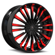 18-inch custom wheels for the 9th-gen Honda Accord, available in a red,black finish.