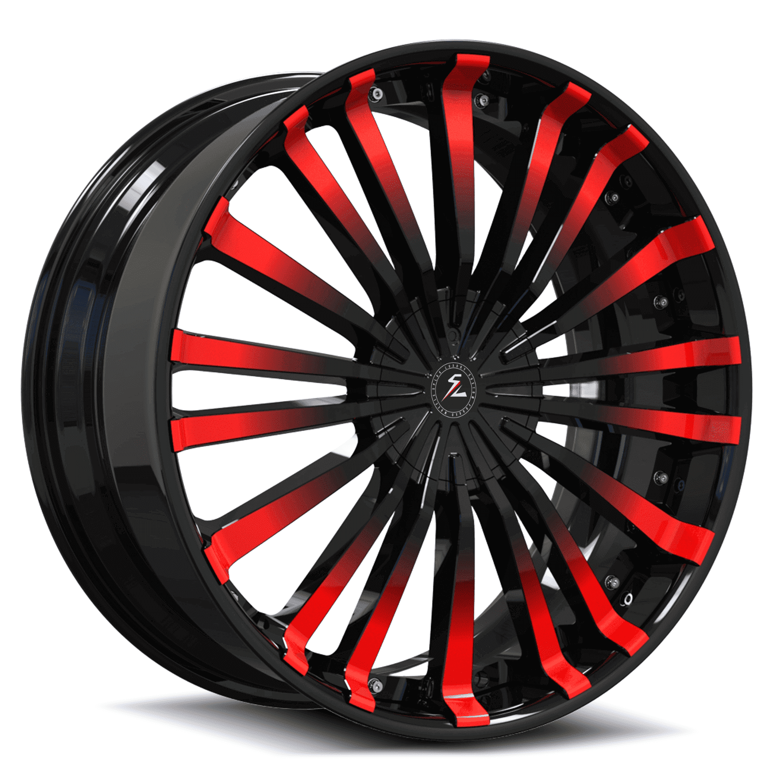 18-inch custom wheels for the 9th-gen Honda Accord, available in a red,black finish.
