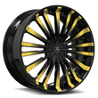 Accord Sport rims with a multi-spoke design, featuring a yellow, black gradient finish.