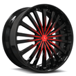 Honda Accord wheels with a red and black finish. Deep lip custom wheels with free shipping included.
