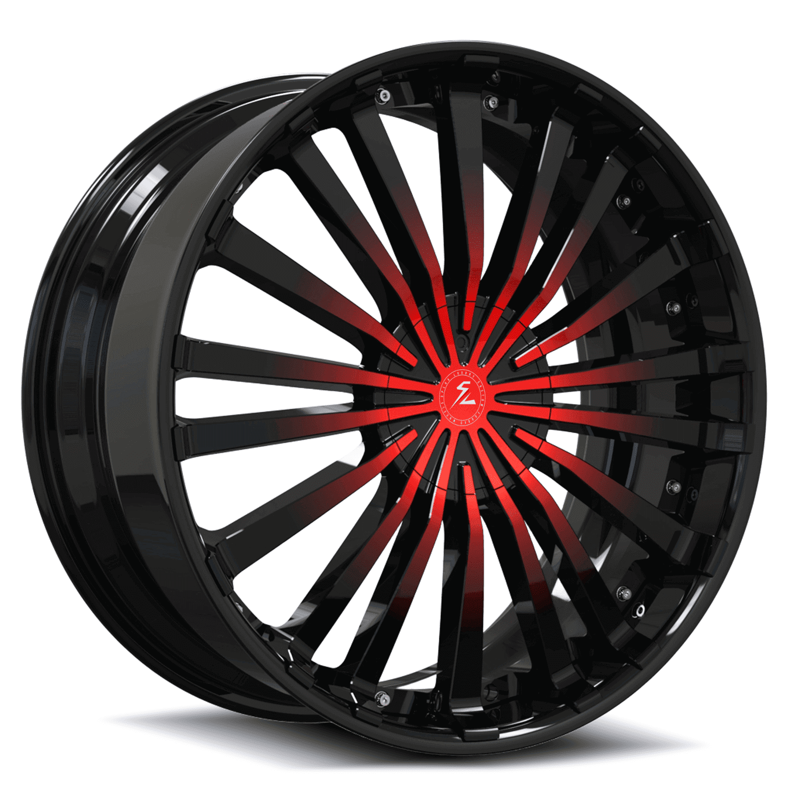 Honda Accord wheels with a red and black finish. Deep lip custom wheels with free shipping included.