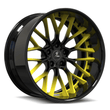 SD-12 black yellow forged wheels for 1500 - deep dish aftermarket rims